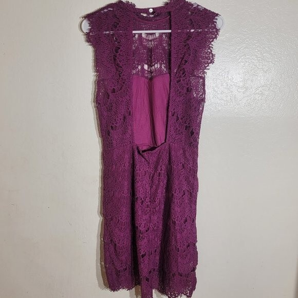 NWT Free People Intimatley Magenta DayDream A-Line Bodycon Embroidered Dress szM - Picture 7 of 13